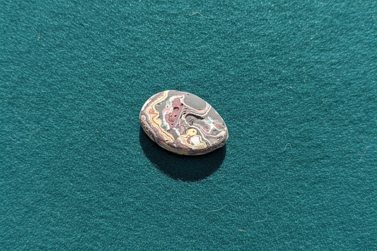 Cadilite, Cadilac Ranch "Fordite" Free From Cabocheon, Amarillo, Texas, 5.18ct 25x17x3mm
