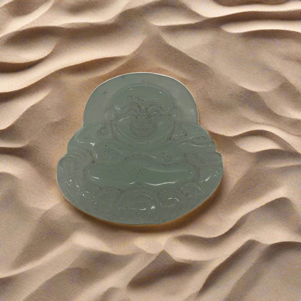 Light Green Jade Buddha Pendant, 22gr, 50x47x6mm