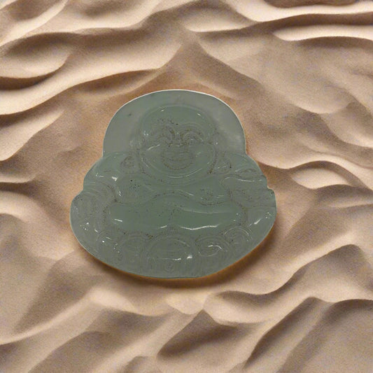Light Green Jade Buddha Pendant, 22gr, 50x47x6mm