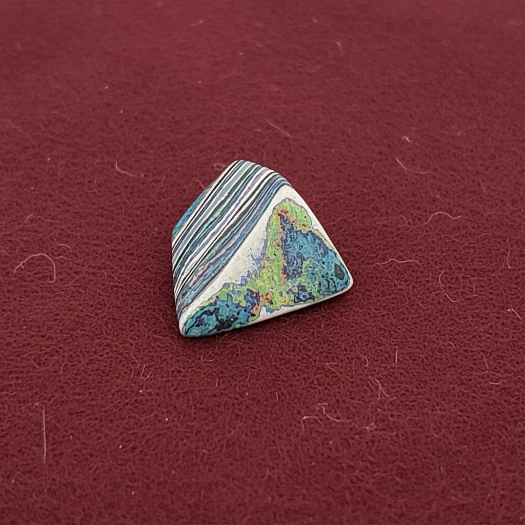 Funkrite Free From Cabocheon “Fordite” Galveston, TX, 25x21x27mm, 34.2ct - Highly Fluorescent