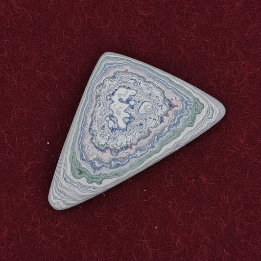 Heil Garbage Truck Fordite Free Form Caboceon, Heil (Milwaukee, WI) 42x25x5mm, 21.99ct