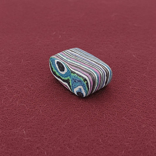 Funkrite Free From Cabocheon “Fordite” Galveston, TX, 28x17x12mm, 35.94ct - HIGHLY FLOURESCENT