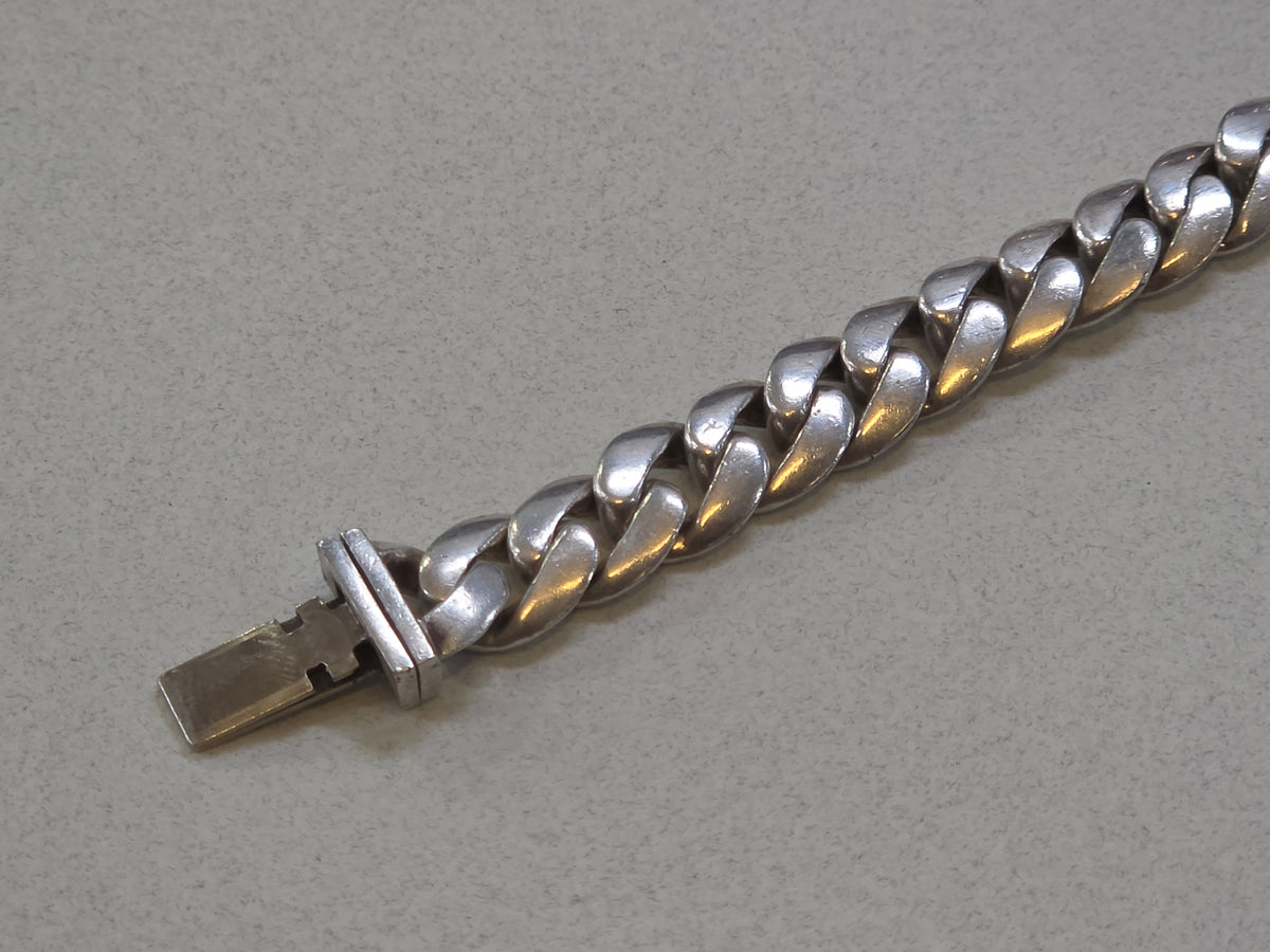 22cm Chrome Hearts 925 Braclet, 57.2gr, Cuban Link with sculpted cross motif