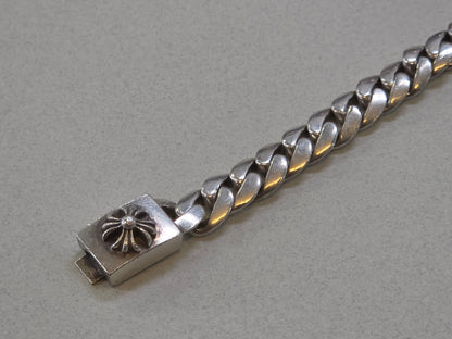 22cm Chrome Hearts 925 Braclet, 57.2gr, Cuban Link with sculpted cross motif