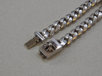 22cm Chrome Hearts 925 Braclet, 57.2gr, Cuban Link with sculpted cross motif