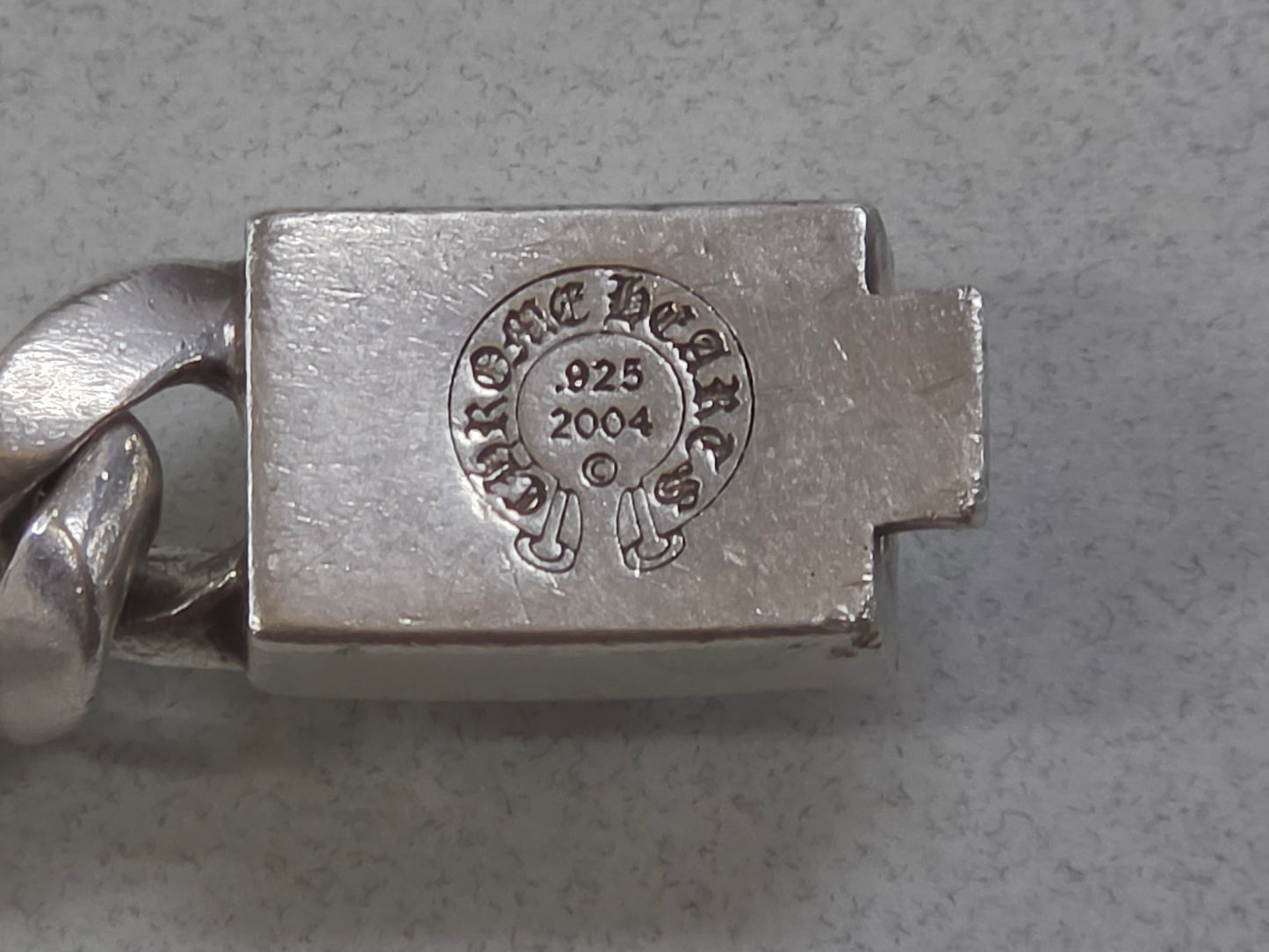 22cm Chrome Hearts 925 Braclet, 57.2gr, Cuban Link with sculpted cross motif
