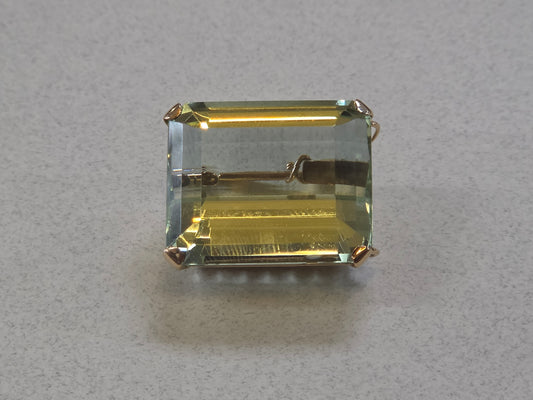 Antiuqe 14k Helidor "Beryl" Broach, 24x20mm 16-17ct estimated weight, Yellow Gold