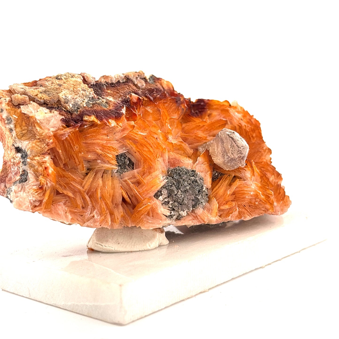 Calcite & Barite, Morocco, 273.4gr, on Marble Base