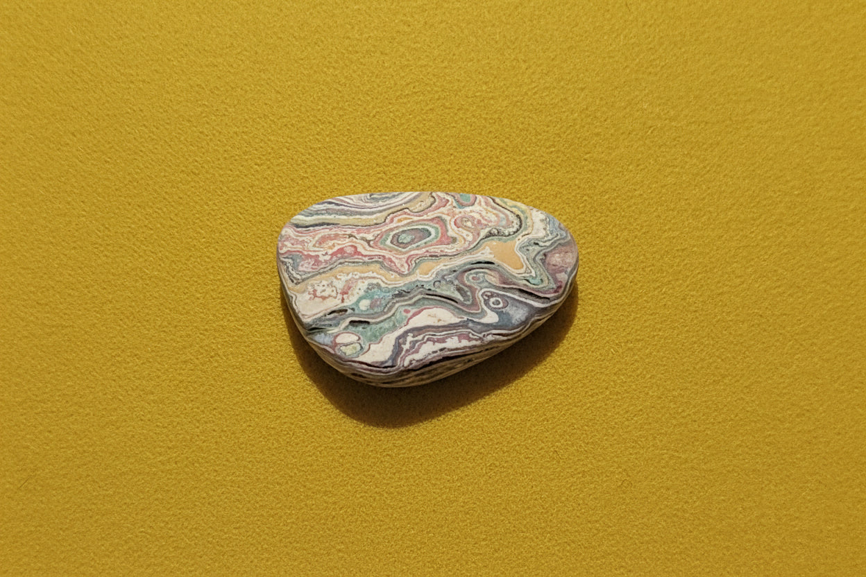 Cadilite, Cadilac Ranch "Fordite" Free From Cabocheon, Amarillo, Texas, 10.34ct 28x25x3mm