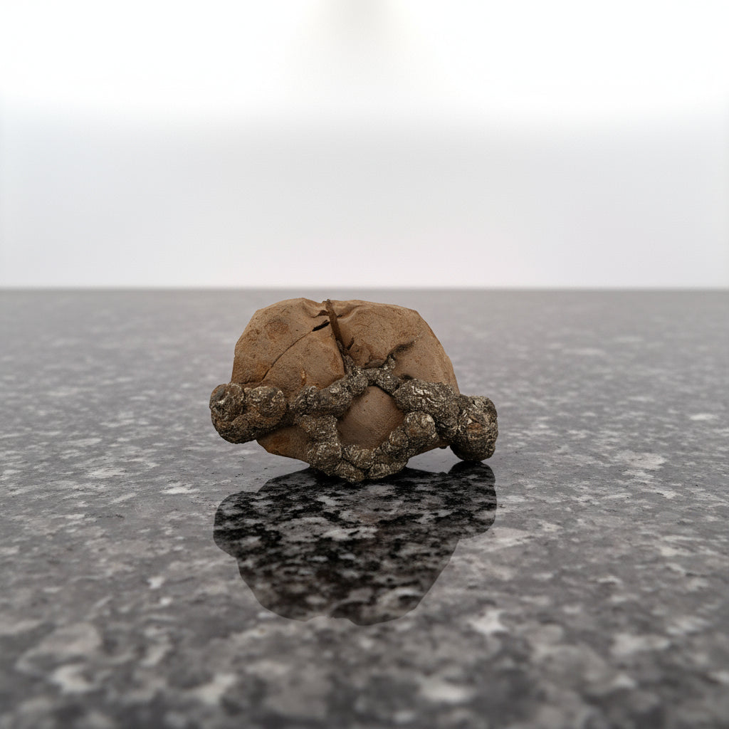 Pyrite on Limonite Clay, 9x5x4cm, 248gr, Supat Mine, Mansehra, Pakistan