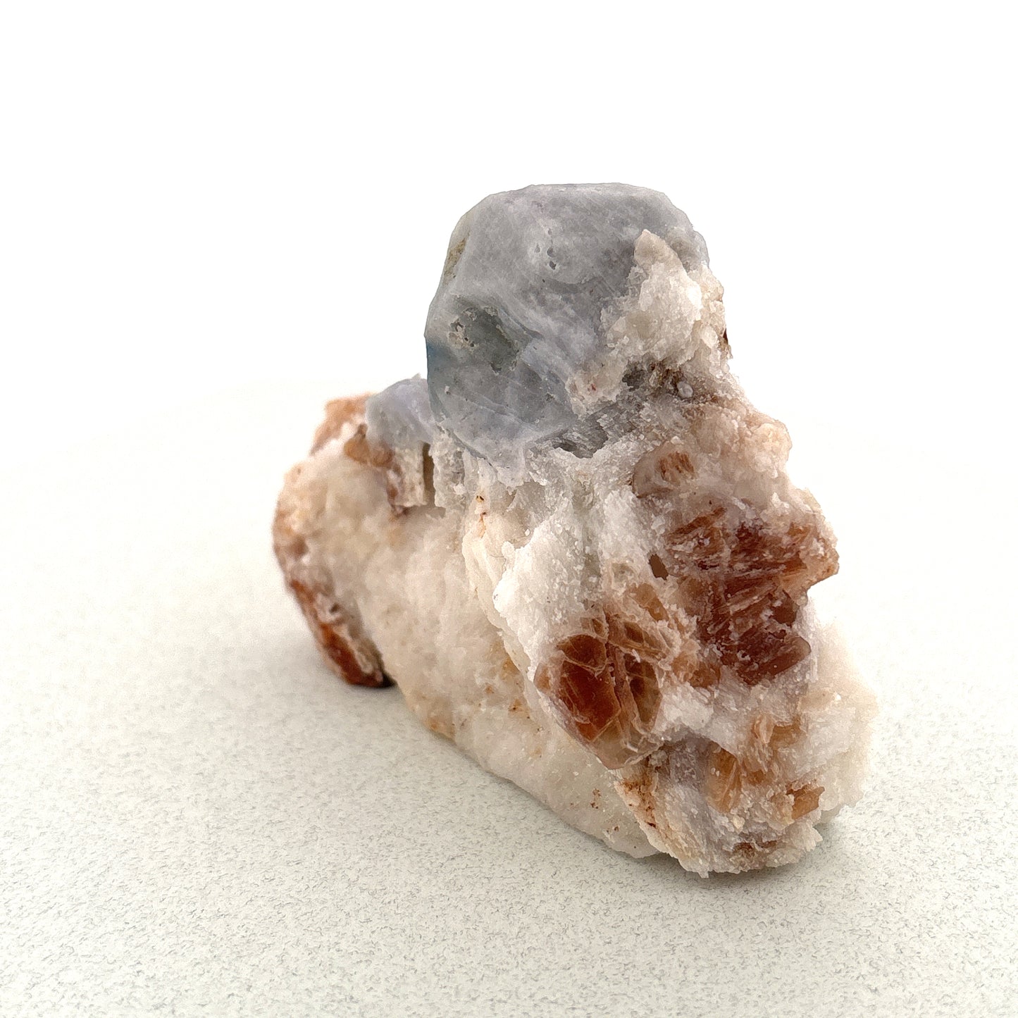 Fluorescent Hackmanite & Calcite on Quartz, 159.06gr, Pakistan