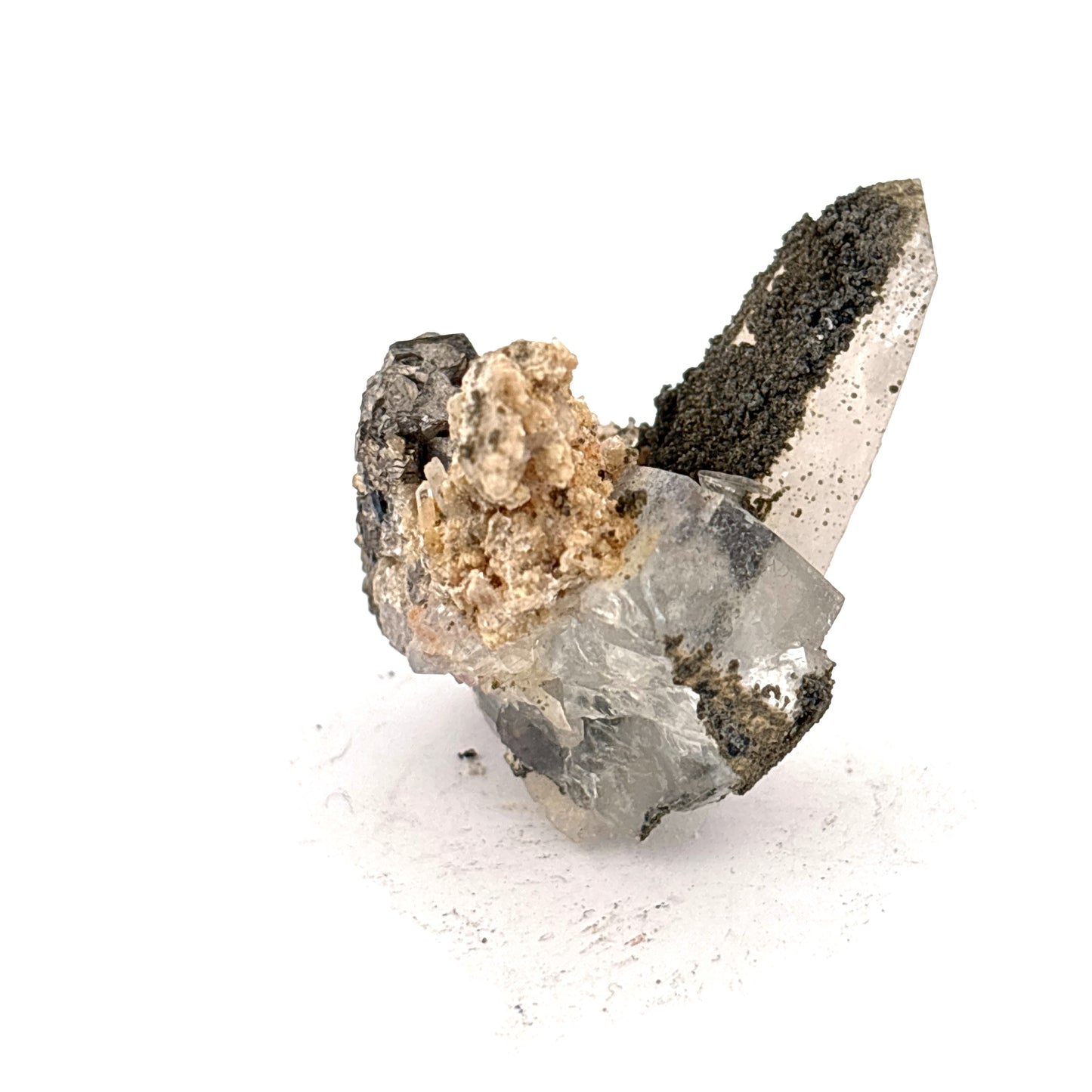 Quartz, Arsenopyrite, & Fluorite, Yaogangxian Mine, China, 2.5x3x3.5cm, 20.5gr