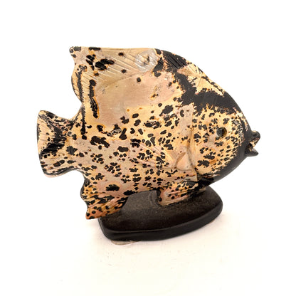 Paintbrush Stone Fish Carving 58x24x52mm