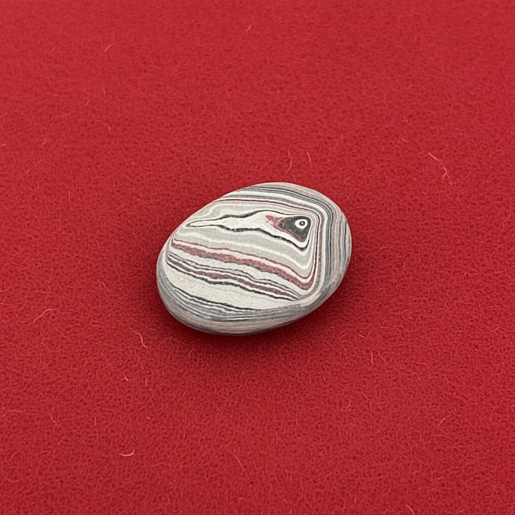 KC F-150 Plant Fordite 1960-1970 Free Form Cabocheon, 27x22x5mm, 13.68ct