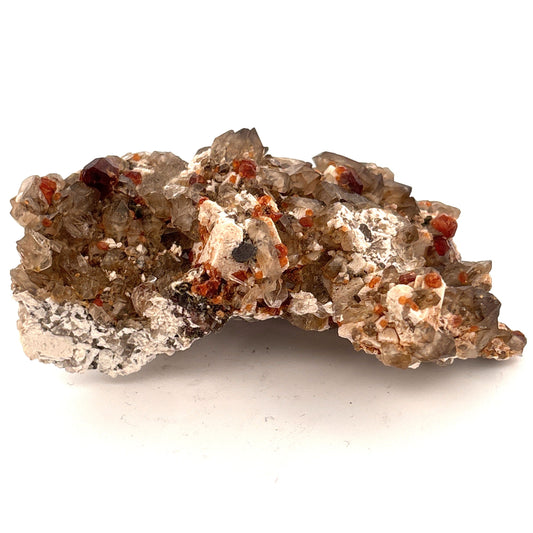 Smokey Quartz & Orange Garnet Cluster from Brazil 43.92gr