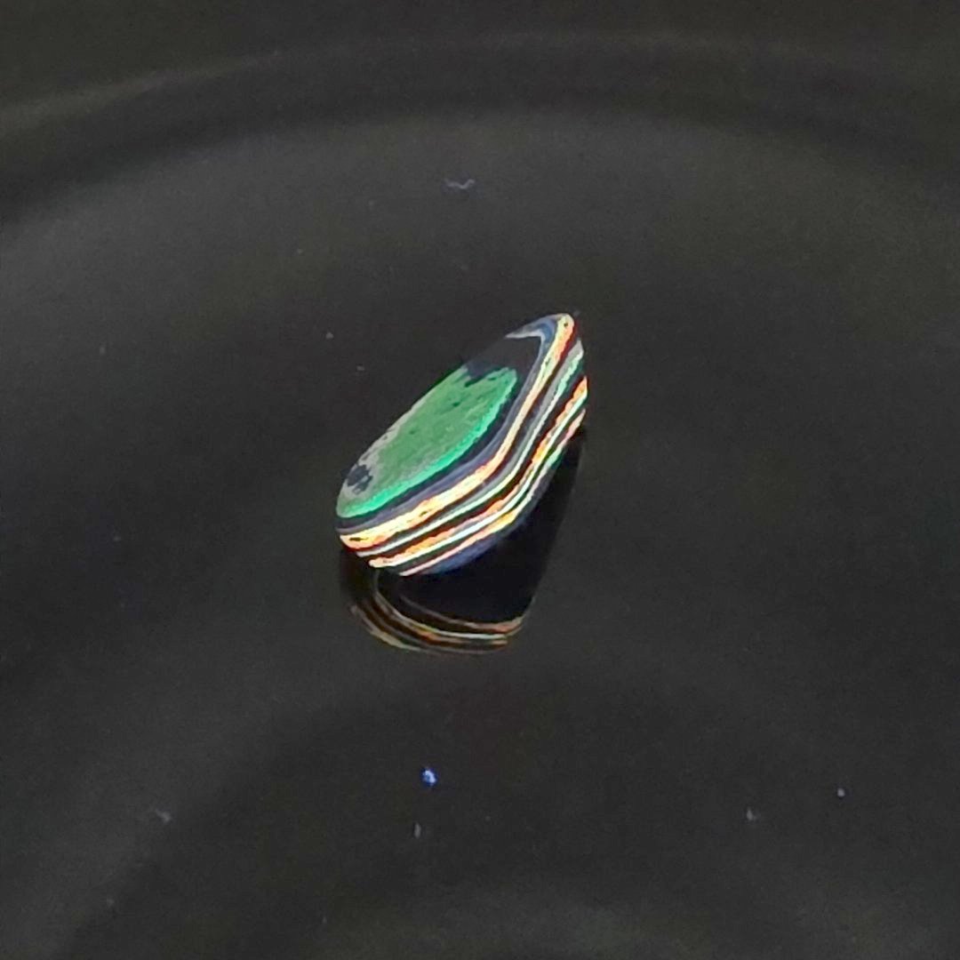 Funkrite Free From Cabocheon “Fordite” Galveston, TX, 29x15x8mm, 14.43ct - Highly Fluorescent