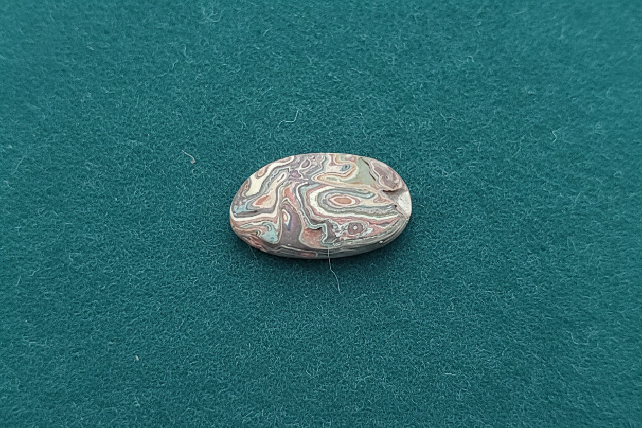 Cadilite, Cadilac Ranch "Fordite" Free From Cabocheon, Amarillo, Texas, 5.18ct 25x17x3mm