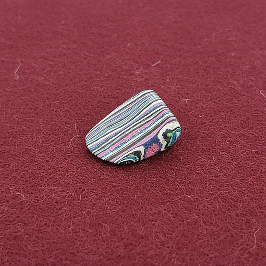 Funkrite Free From Cabocheon “Fordite” Galveston, TX, 26x18x12mm, 24.41ct - Highly Fluorescent