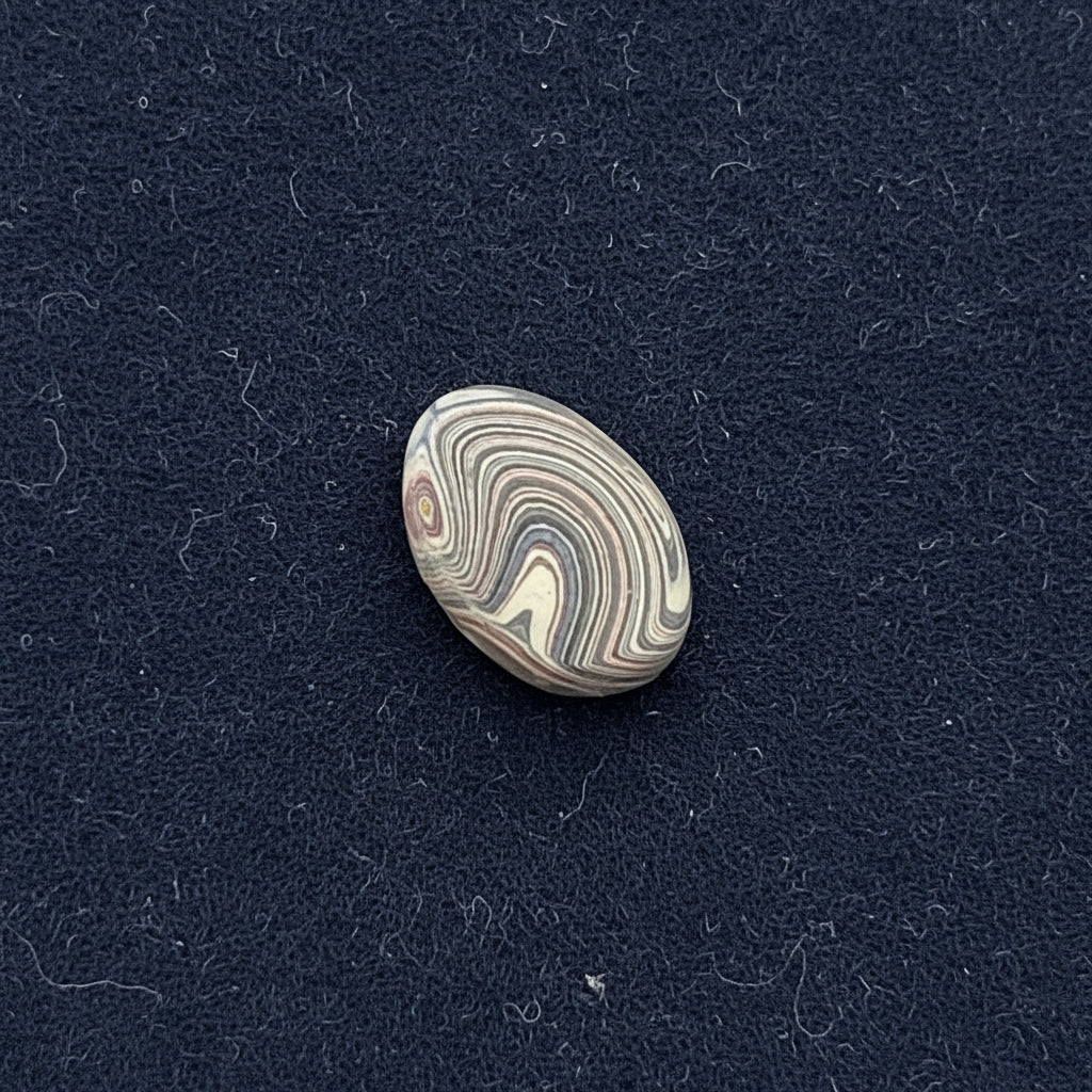 KC F-150 Plant Fordite 1960-1970 Free Form Cabocheon, 23x13x4mm, 5.95ct