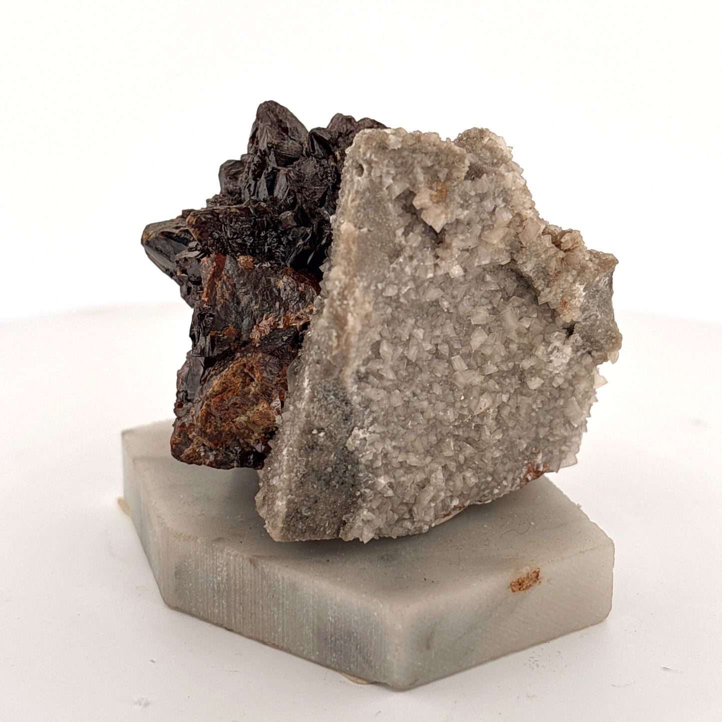 Sphalerite & Quartz on Marble Base, MO, USA, 140.95gr