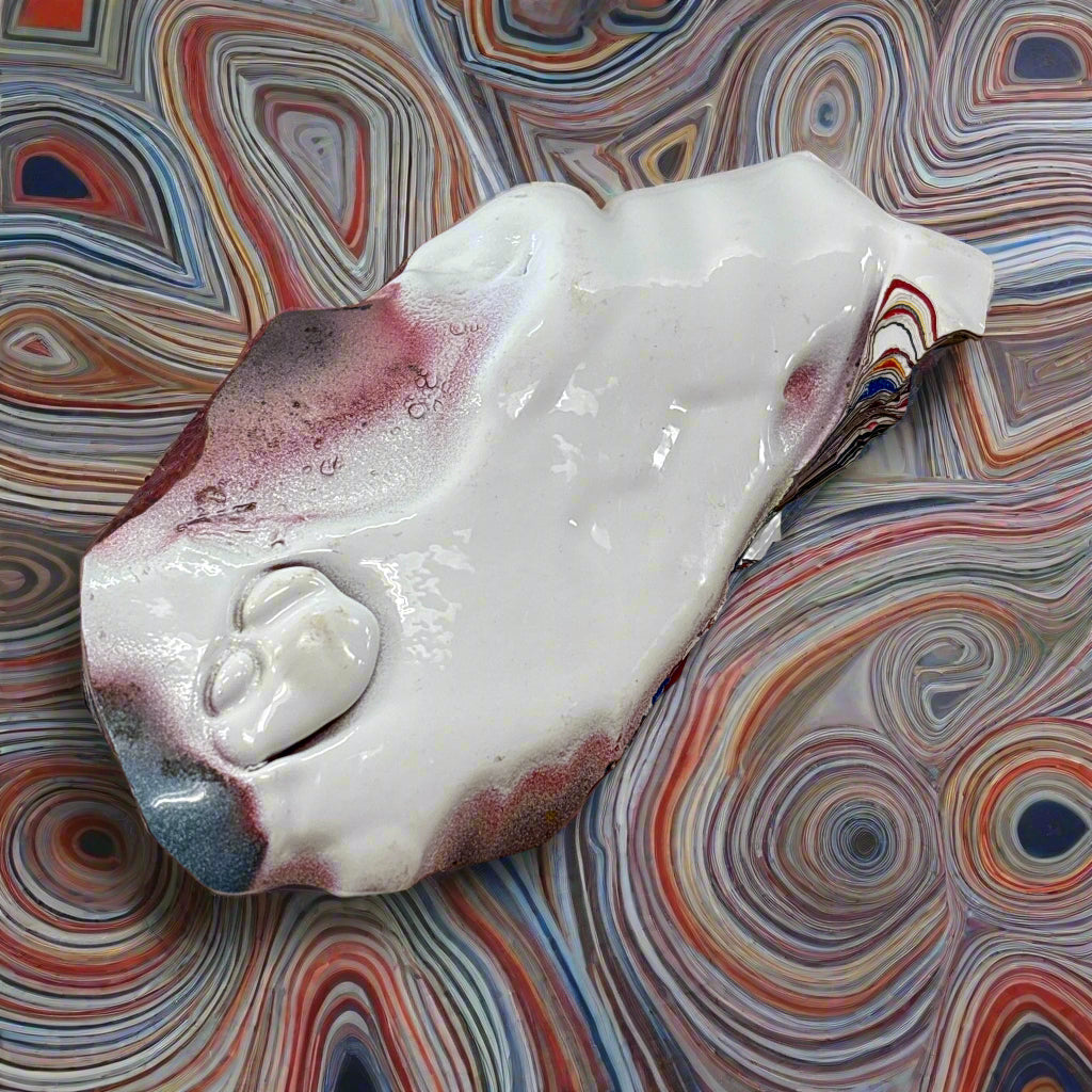 Historical Fordite Cutting Rough, 39.8gr, 3.5x2", Michigan, USA