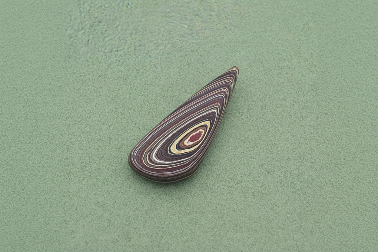 Corvettite Free From, 17.56ct, 46x18x6mm "Fordite" Bowling Green, KY, USA