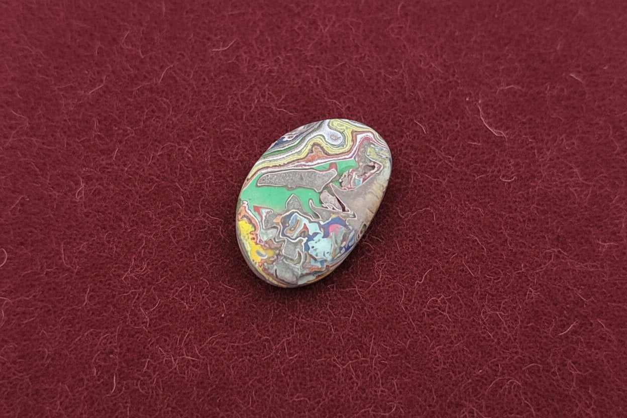 Cadilite, Cadilac Ranch "Fordite" Free From Cabocheon, Amarillo, Texas, 10.75ct 32x20x4mm