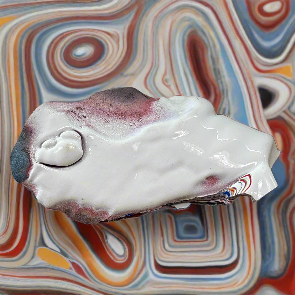 Historical Fordite Cutting Rough, 39.8gr, 3.5x2", Michigan, USA