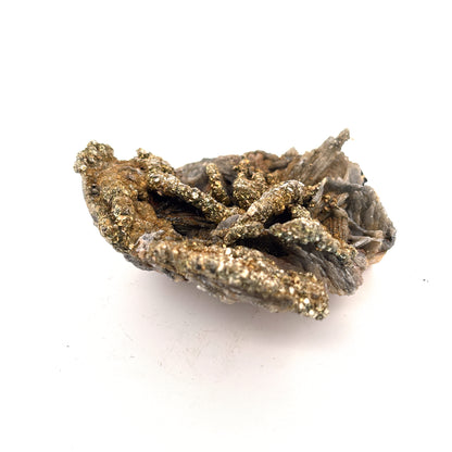 Pyrite on Calcite, Morocco, 7x7x2cm, 187gr