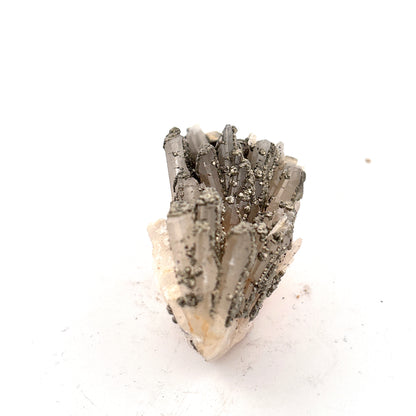 Pyrite on Calcite, Morocco, 7x4x3cm, 132gr