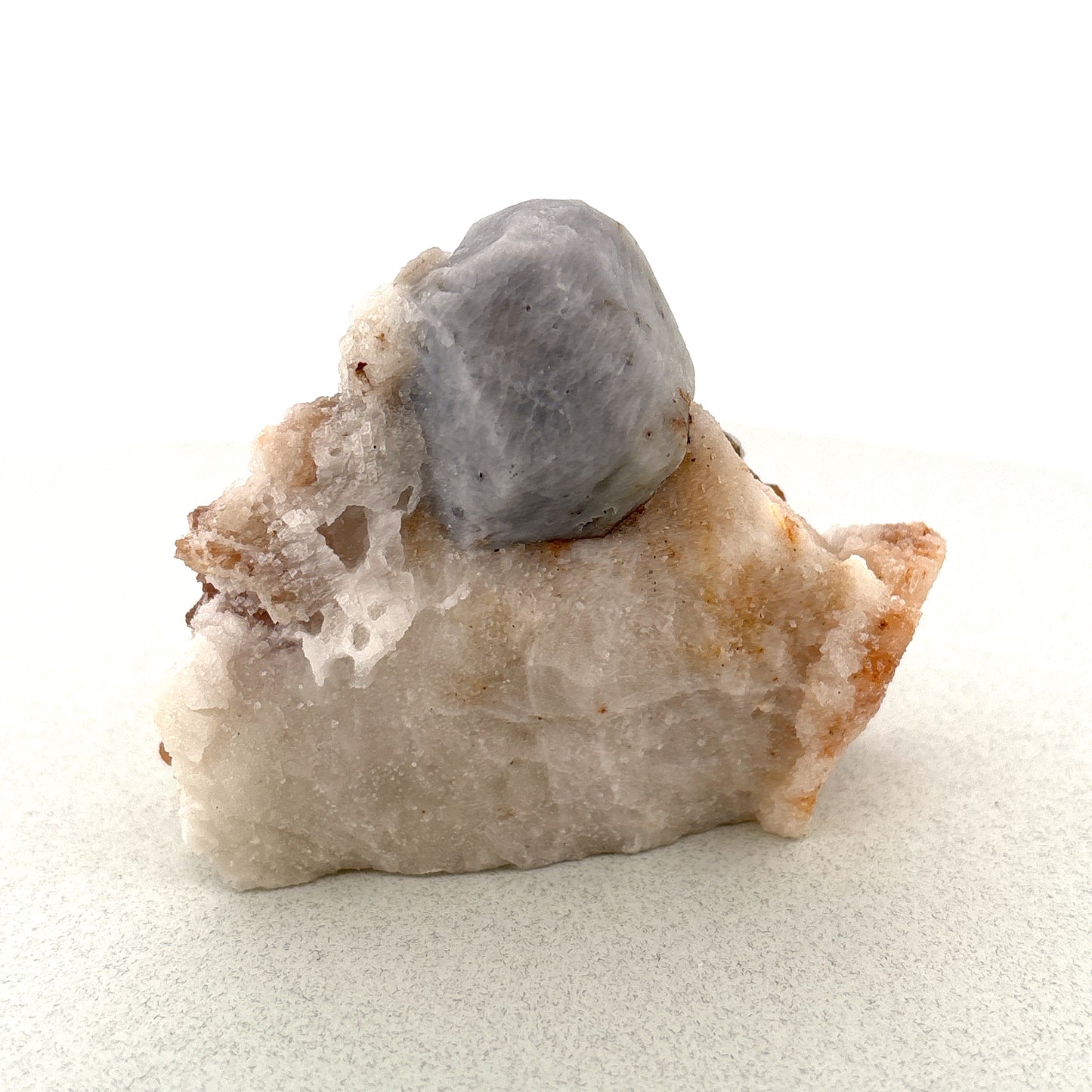 Fluorescent Hackmanite & Calcite on Quartz, 159.06gr, Pakistan