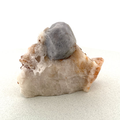 Fluorescent Hackmanite & Calcite on Quartz, 159.06gr, Pakistan