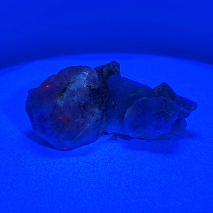 Fluorescent Hackmanite on Quartz, Pakistan, 100.09gr