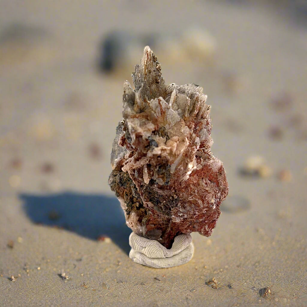 Pyrite on Calcite with Iron Staining, Morocco, 7x5x3cm, 94gr