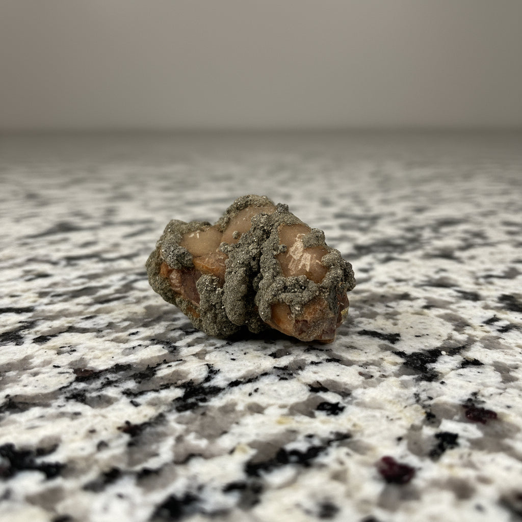 Pyrite on Limonite Clay, 10x5x4cm, 359gr, Supat Mine, Mansehra, Pakistan