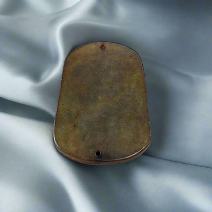 Brown Jade Charm, Hand Carved, 24.77gr, 52x38x6mm