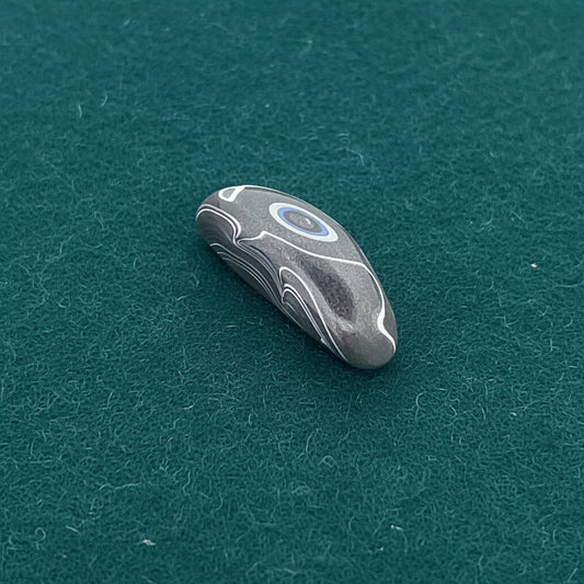Black Sheen Dodge "Fordite" Caboceon, Sterling Heights Plant, Michigan, 36x13x10mm, 17.31ct