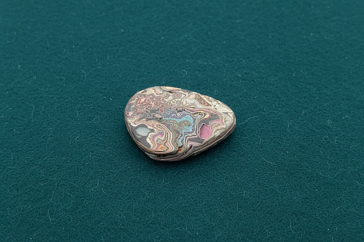 Cadilite, Cadilac Ranch "Fordite" Free From Cabocheon, Amarillo, Texas, 10.34ct 28x25x3mm
