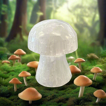 Selenite Mushrooms, 1.5" tall