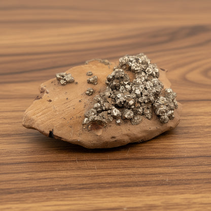 Rare! Pyrite on Limonite Clay, 949gr, 27x10x6cm, Supat Mine, Mansehra, Pakistan