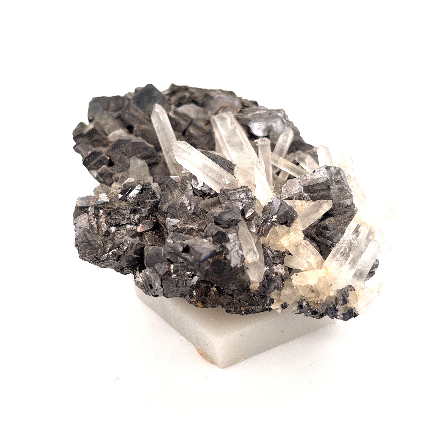 Quartz Crystals on Galena, Manchan Mine, Bulgaria, 203.59g