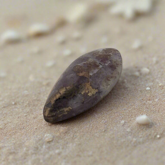 Mohawkite & Copper Replacement Agate Cabochon, 4.24ct 19x8x3mm