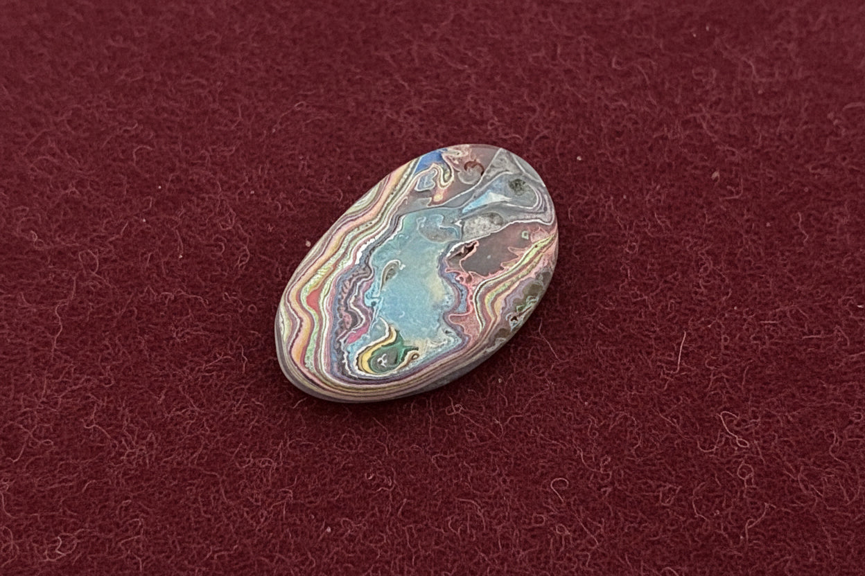 Cadilite, Cadilac Ranch "Fordite" Free From Cabocheon, Amarillo, Texas, 10.75ct 32x20x4mm