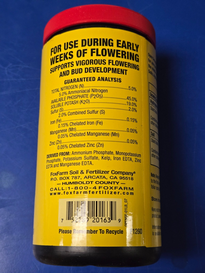 CLOSEOUT - FoxFarm Open Sesame Soluble Fertilizer, 1 lb. Canister (5-45-19)