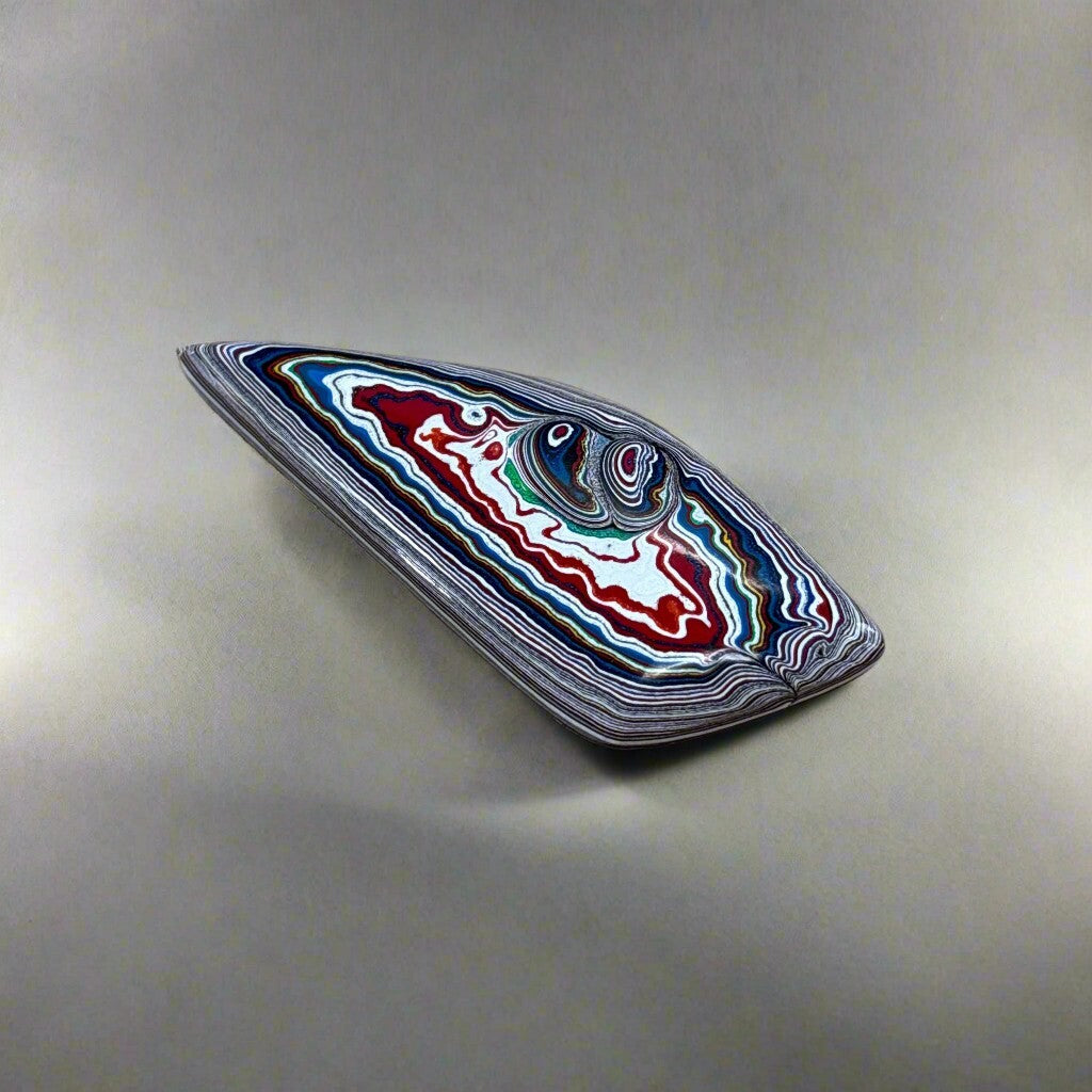 Historic Kenworth Truck Fordite Cabochon 40ct - 67x26mm - For Jewelry Making