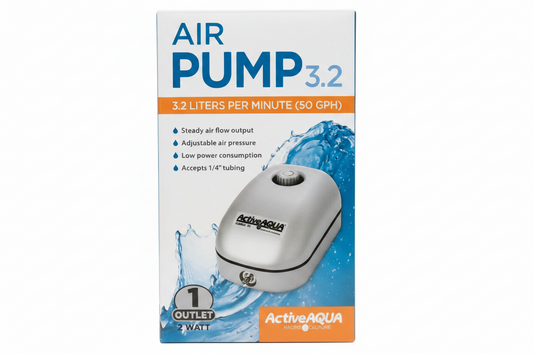 CLOSEOUT Active Aqua 2 Watt 3.2 LPM 50 Single Outlet Aquaponics Air Pump