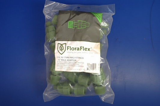 CLOSEOUT FloraFlex 16-17mm Pipe Fittings - 3/4" Male Adapter - 12/Pack