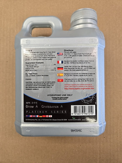 CLOSE OUT - CYCO Liter Grow A 1L, Platinum Series Liquid Nutrients Hydroponic