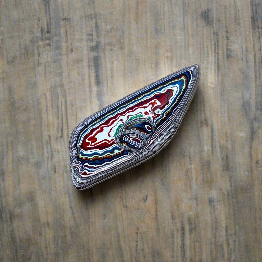 Historic Kenworth Truck Fordite Cabochon 40ct - 67x26mm - For Jewelry Making