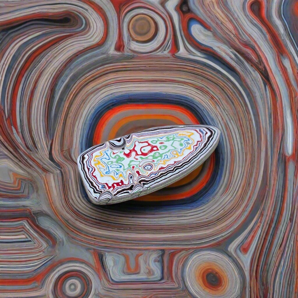 Historic Kenworth Truck Fordite Cabochon 29.99ct - 50x25mm - For Jewelry Making